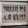 A24. Framed Harper's 1898 Naval Uniforms print. 